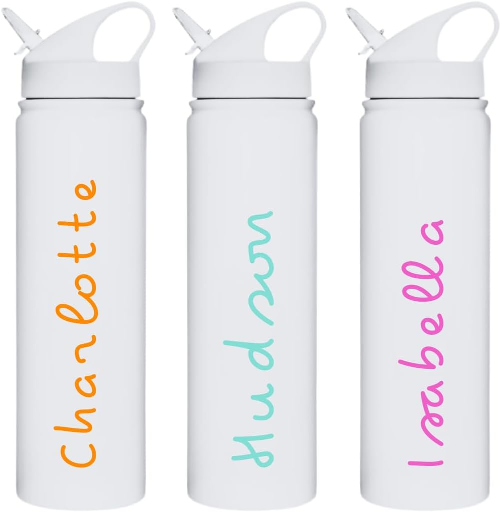 Personalized Stainless Steel Water Bottle – Custom Name & Color | 20oz Insulated