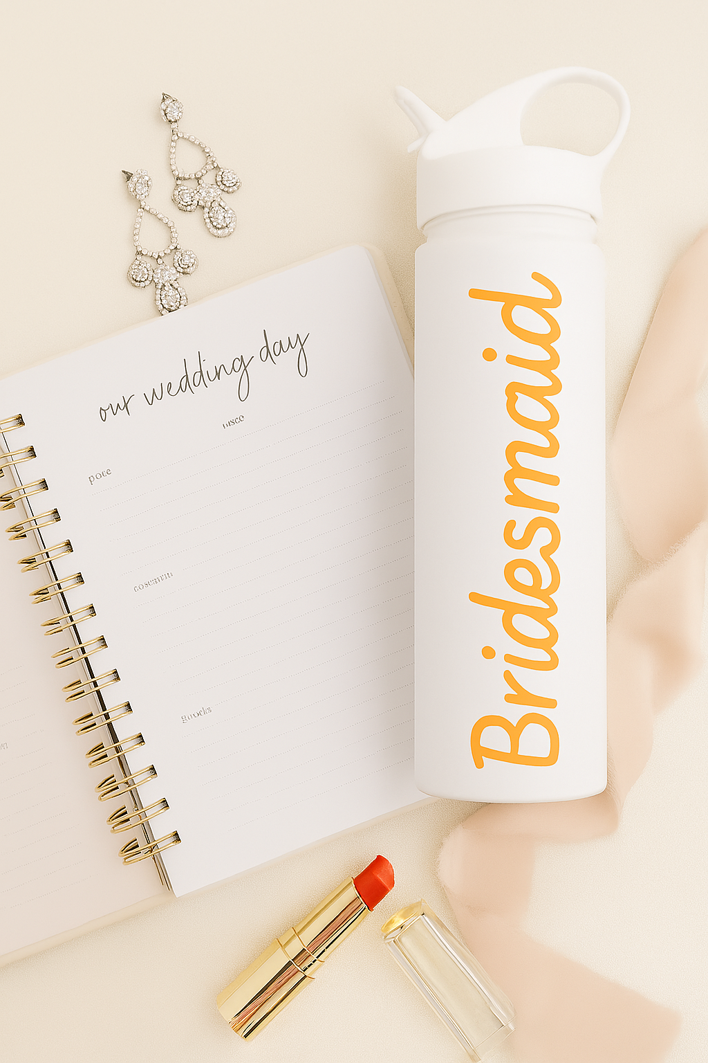 Premium Personalized Water Bottle with Gift Box – Luxury Bridesmaid Gift