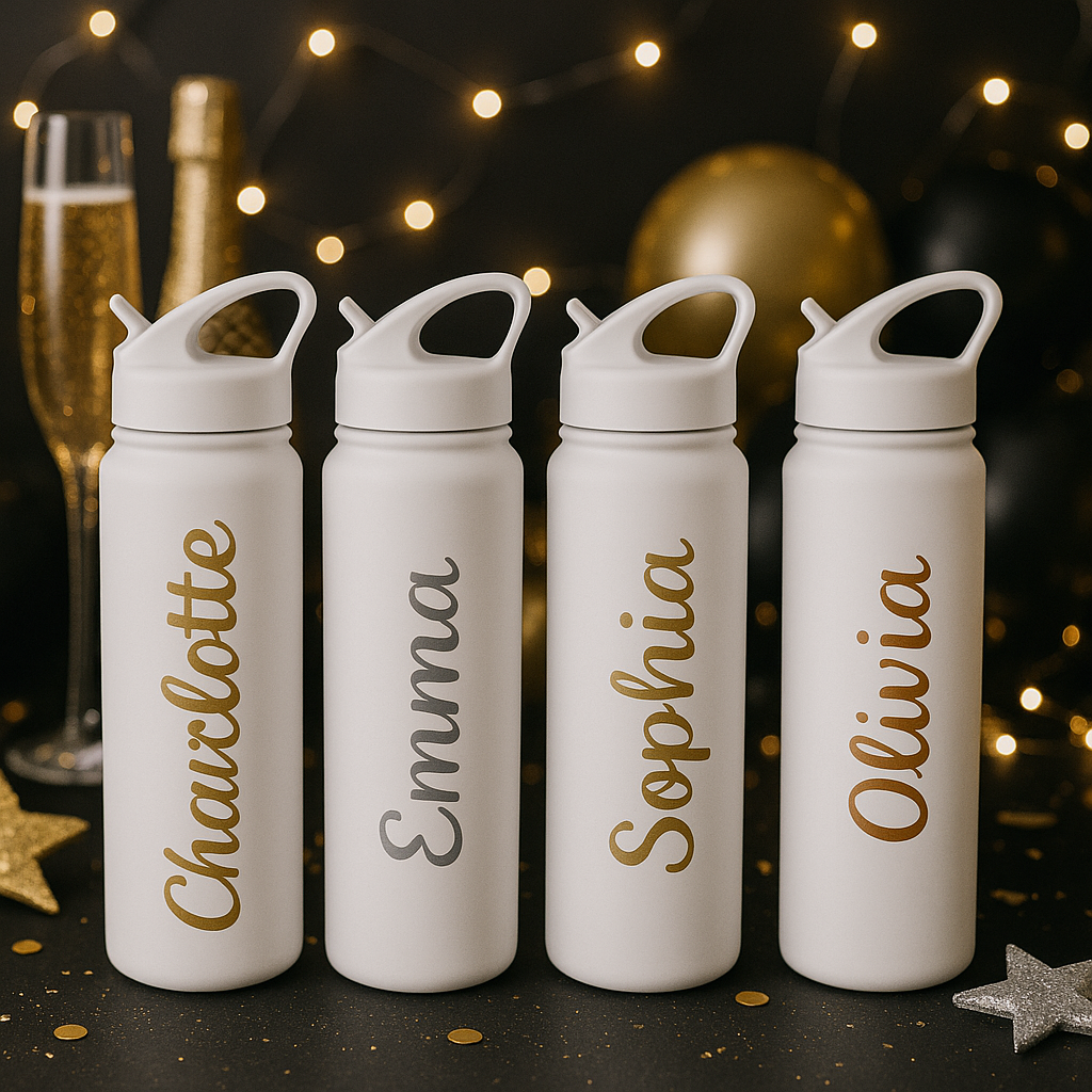 Premium Personalized Water Bottle with Gift Box – Luxury Bridesmaid Gift