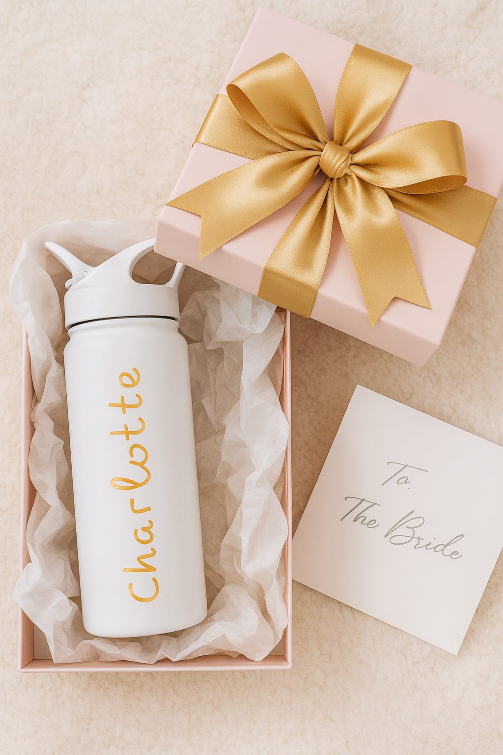 Premium Personalized Water Bottle with Gift Box – Luxury Bridesmaid Gift