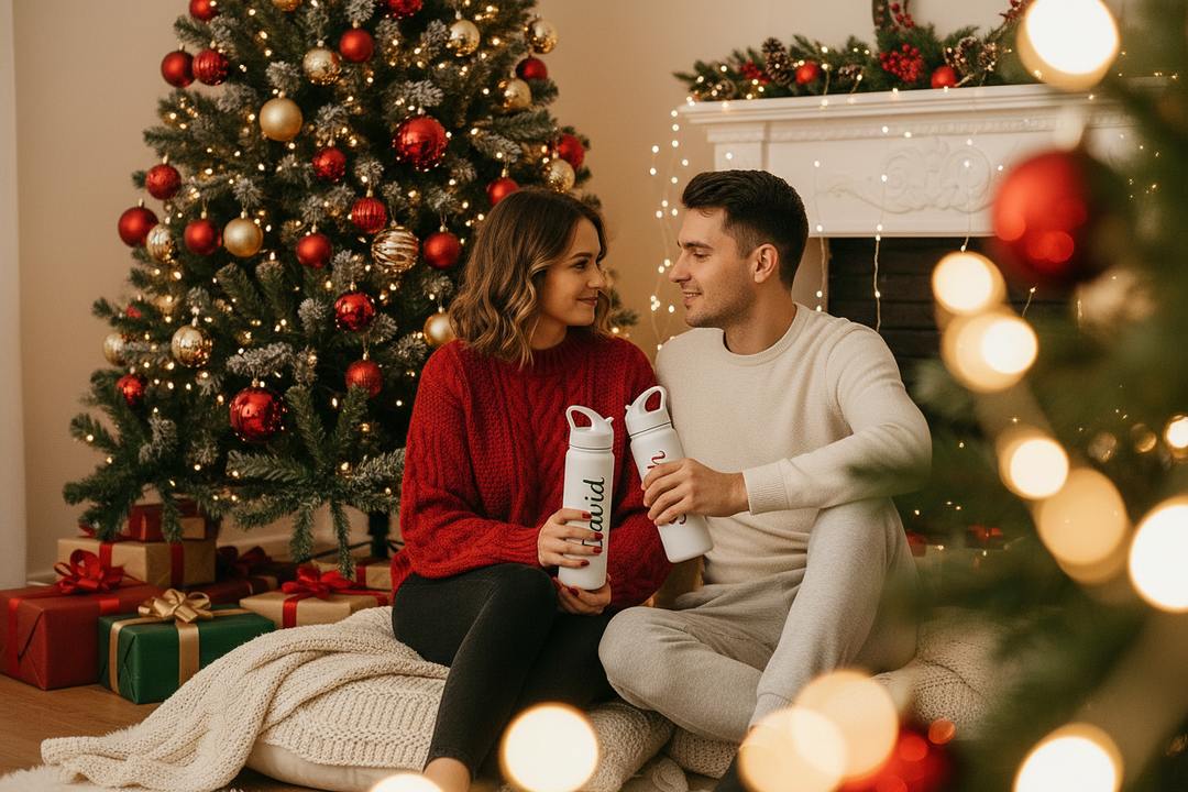 christmas water bottle holidays