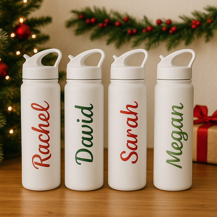 Holiday Sublimation Bottle - Permanent Sublimation Print - Won't Peel or Fade - Permanent Sublimation Print - Won't Peel or Fade